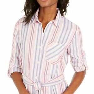 Striped Pink Shirt Dress